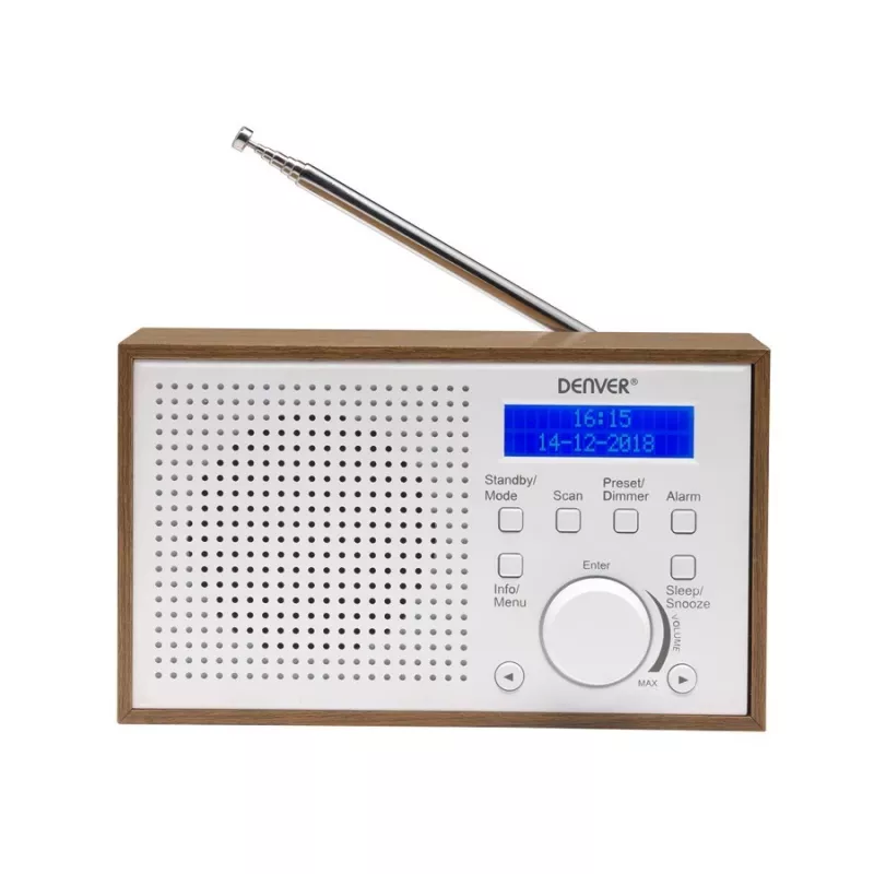 Denver DAB-46 kannettava DAB-radio, valkoinen