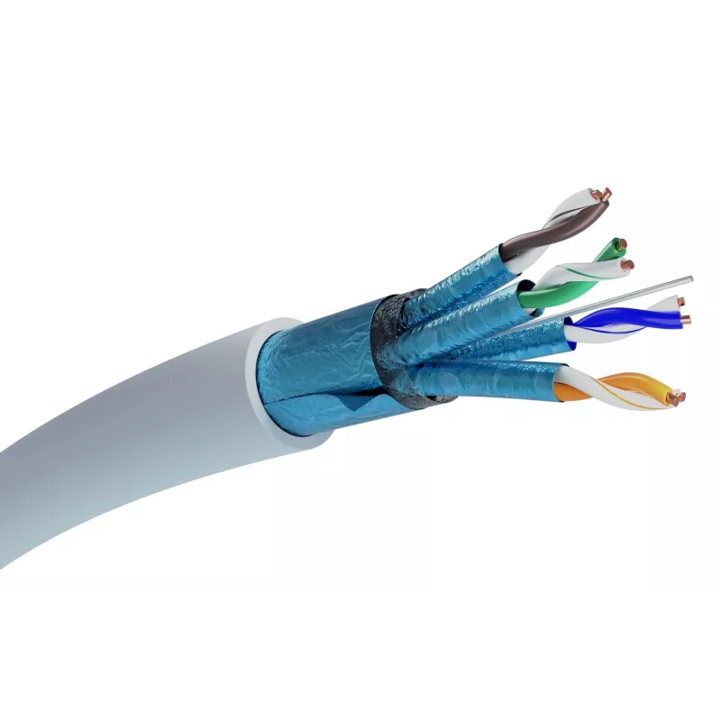 Verkkokaapeli Extralink Twisted Pair CAT6A FTP (F/FTP) V2 sisäkäyttöön 500M harmaa