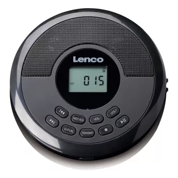 Kannettava CD-soitin Lenco CD-340BK — musta, kannettava muotoilu