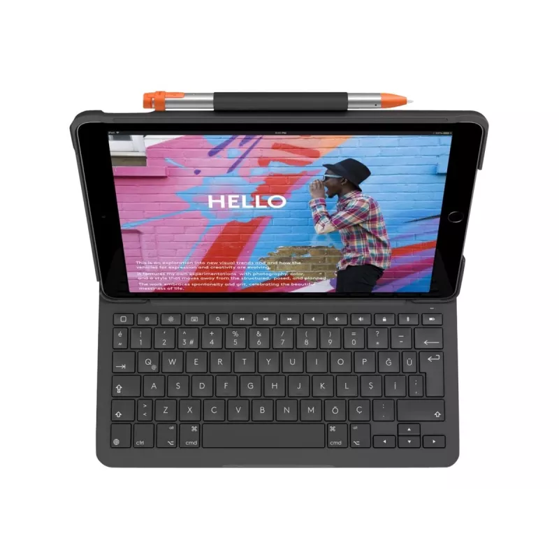 Logitech 920-011423 näppäimistö mobiililaitteille QWERTZ saksa Bluetooth harmaa
