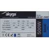 Akyga AK-B1-500E Basic 500 W ATX-virtalähde, passiivinen PFC, 120 mm tuuletin, harmaa