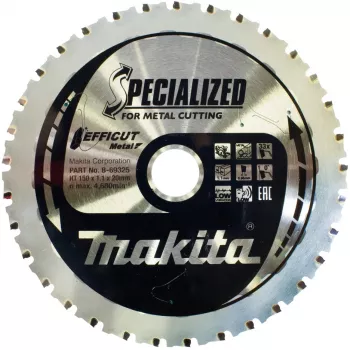 Makita Specialized EFFICUT - pyörösahanterä - puulle, metallille, alumiinille - 150 mm - 33 hammasta - Makita DCS553, DCS553RTJ, LXT DCS553Z