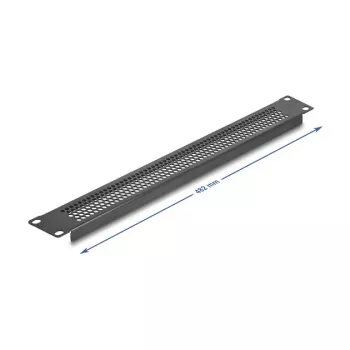 Sokealevy DeLOCK 67035 musta metalli 44 mm × 482 mm × 11 mm