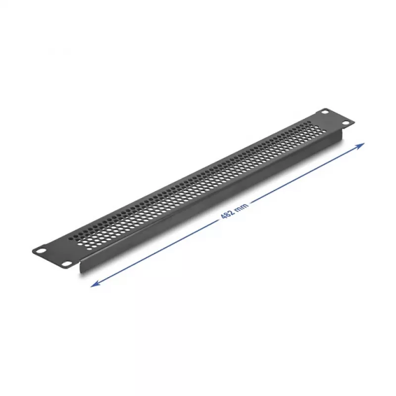 Sokealevy DeLOCK 67035 musta metalli 44 mm × 482 mm × 11 mm