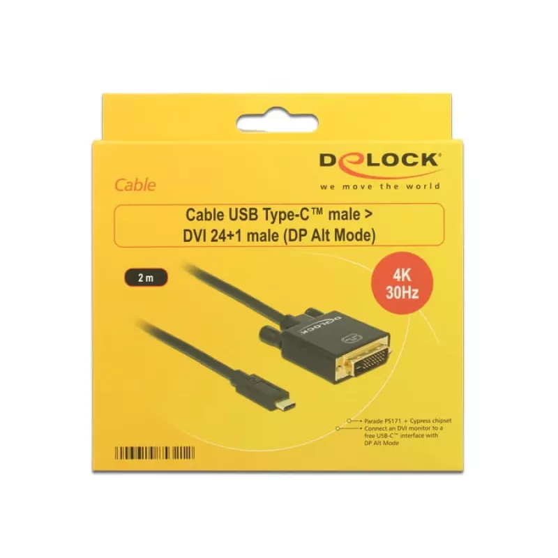 USB-C - DVI-adapteri DeLOCK 85321 2 m
