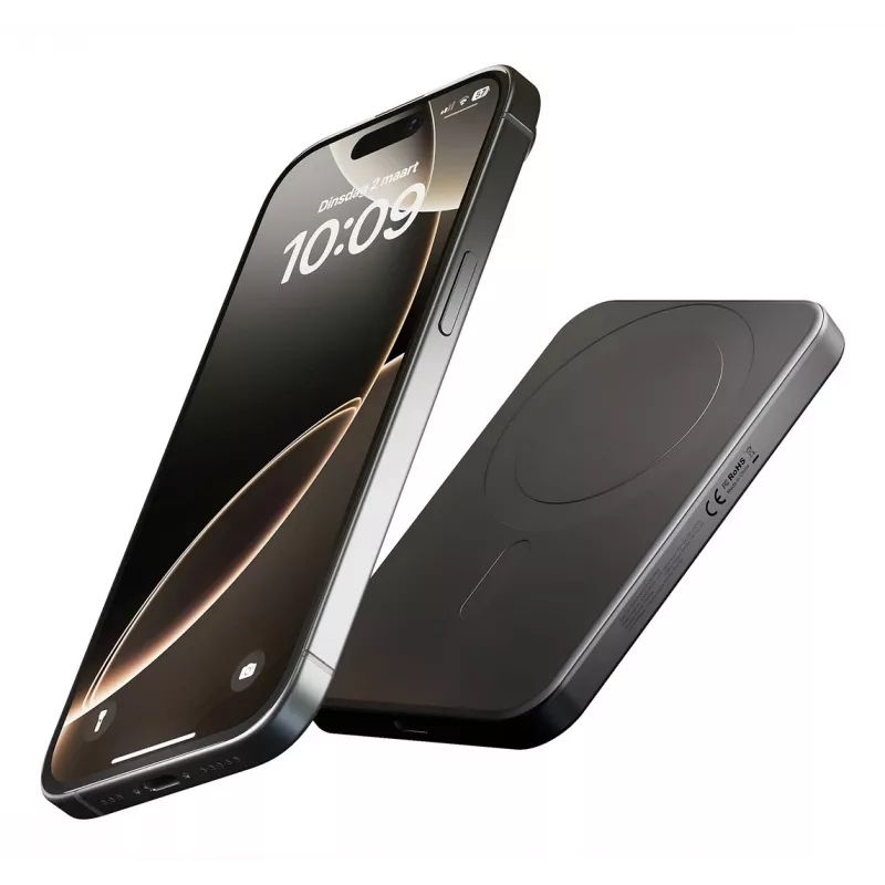 Magnetic Powerbank 5000mAh MagSafe/Qi2 musta