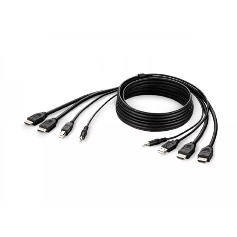Belkin Secure KVM -yhdistelmäkaapeli - video- / USB- / audiokaapeli - TAA-yhteensopiva - USB, mini-liitäntä, HDMI (M)