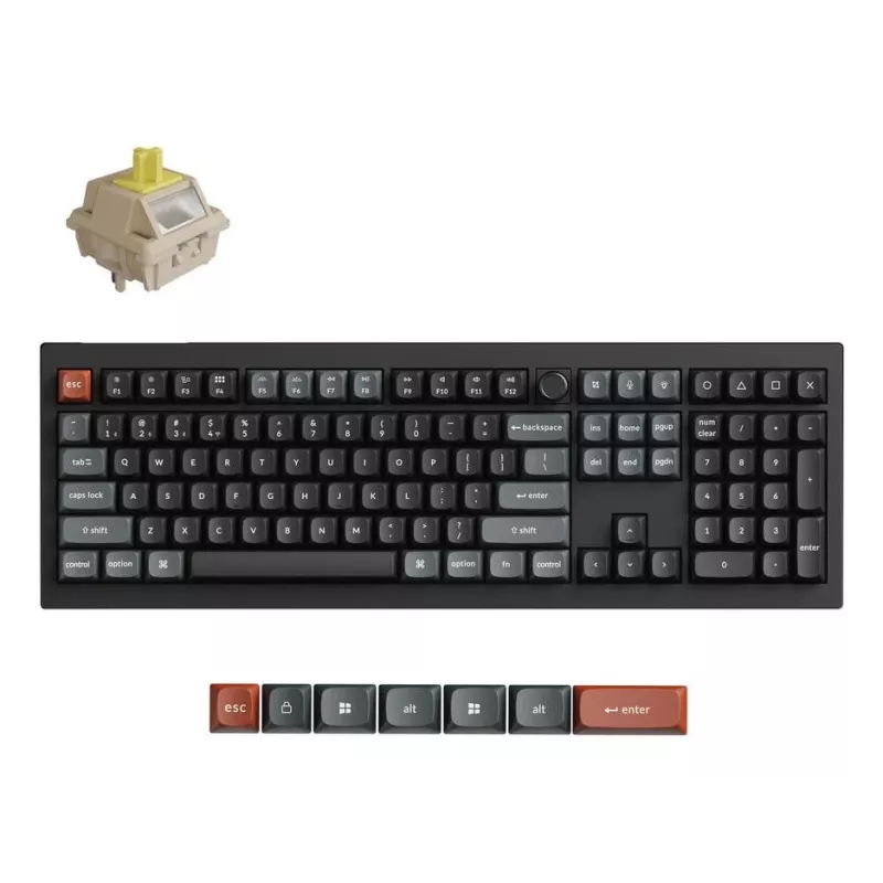 Mekaaninen näppäimistö Keychron V6 Ultra 8K – Full-Size 100% QWERTY, Bluetooth, RGB, musta