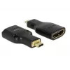 DeLOCK 65664 High Speed HDMI -sovitin Ethernetillä, HDMI Micro-D uros – HDMI-A naaras, 4K, musta