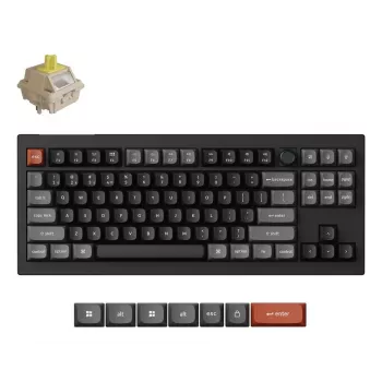Mekaaninen näppäimistö Keychron V3 Ultra 8K — johdollinen & Bluetooth, QWERTY-asettelu, RGB LED, musta