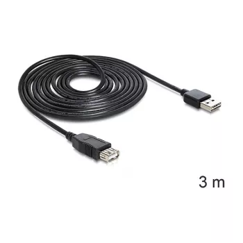 USB-kaapeli DeLOCK EASY-USB 2.0-A 3 m musta