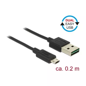 USB-kaapeli DeLOCK 84804 USB 2.0 0,2 m USB A Micro-USB B musta