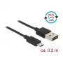 USB-kaapeli DeLOCK 84804 USB 2.0 0,2 m USB A Micro-USB B musta