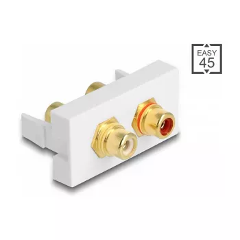 DeLOCK Easy 45 pistorasia 2 x RCA valkoinen ABS
