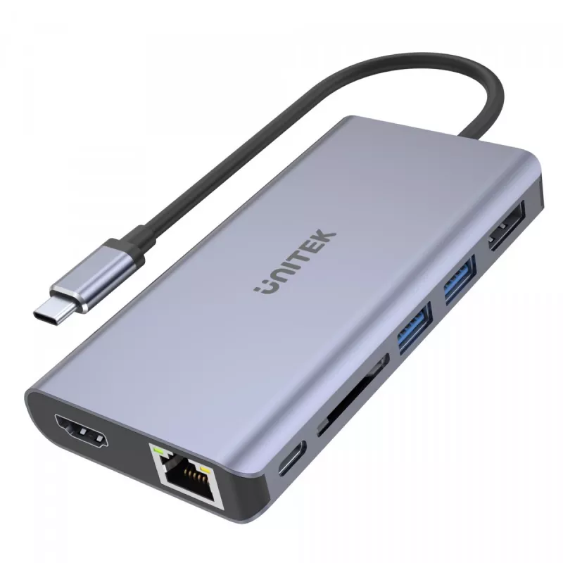Keskitin UNITEK uHUB S7 USB 3.2 Gen 1 Type-C harmaa