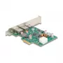 DeLOCK PCI Express x1 -kortti USB Type-C PD 30W 2x USB Type-A 5Gbps