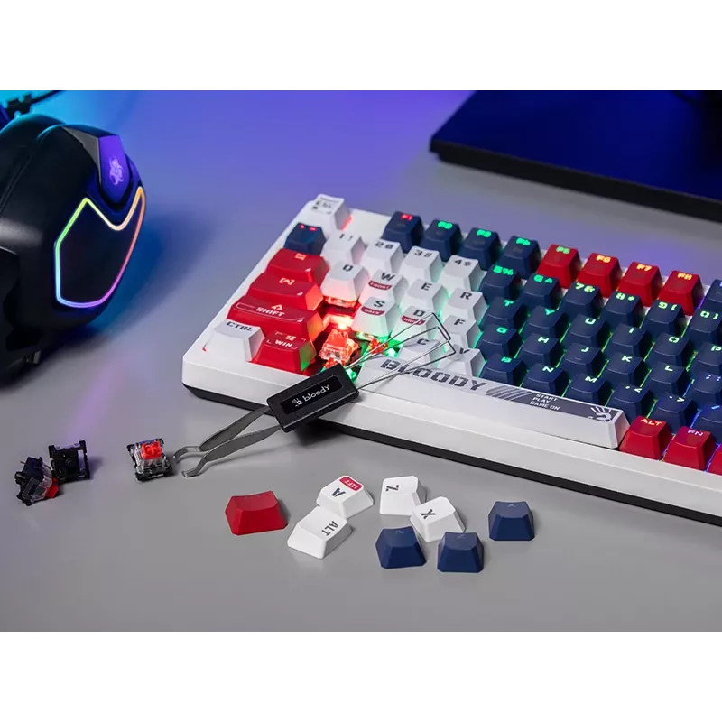 A4Tech Bloody S98 mekaaninen pelinäppäimistö, USB, Sports Navy, BLMS Red Plus -kytkimet