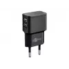Wentronic goobay dual-USB-laturi - virtalähde - 12 wattia - 2,4 A - 2 lähtöliitäntää (USB) - musta (44951)