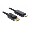 Delock kaapeli DisplayPort 1.1 uros > High Speed HDMI-A uros passiivinen 3 m musta (82435)