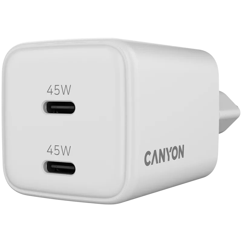Canyon CU45CC GaN 45 W 2xPD -laturi, valkoinen (CNS-CUW45CC)