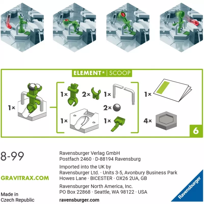 Ravensburger GraviTrax elementti Scoop lisävaruste aktiviteettileluun (22418)