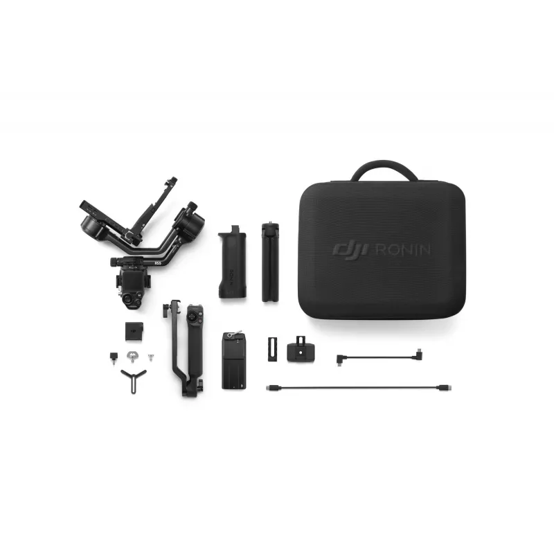 Käsikameravakain DJI RS 5 Combo — alumiini, 30 h akku, 1,46 kg, musta