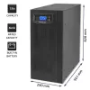 Qoltec 53982 On-line-UPS puhdas siniaalto, 6 kVA / 4,8 kW, LCD, USB