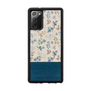 Puhelinkotelo Man and Wood Galaxy Note 20 — sininen kukka mustalla