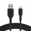 BELKIN PVC USB-KAAPELI USB-A - LIGHTNING, 1M, MUSTA