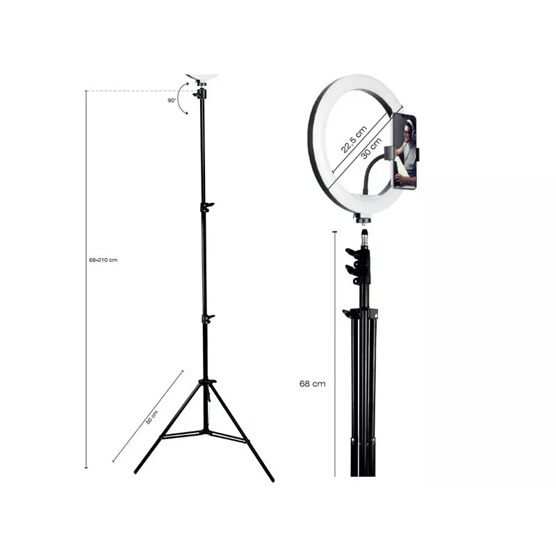 TRACER RING 30cm rengasvalo jalustalla 210cm