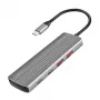 LogiLink USB 3.2 Gen2 -keskitin 7+1 porttia 2x USB-A 5x USB-C PD 100W alumiini