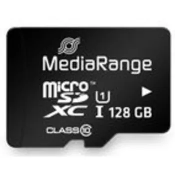 MediaRange MR945 - flash-muistikortti (microSDXC SD-adapterilla) - 128 GB - UHS-I / Class10 - microSDXC - musta (MR945)
