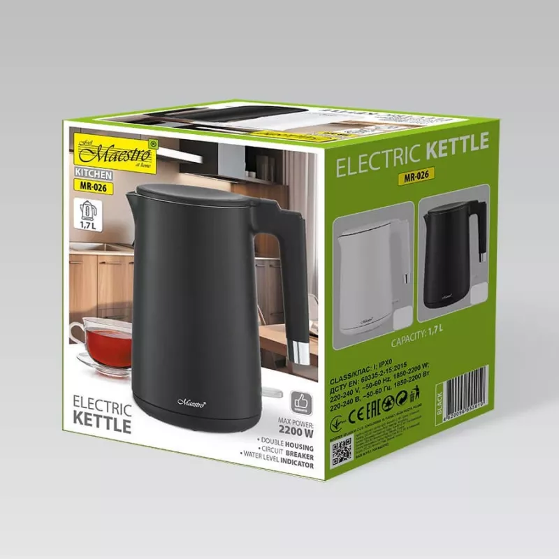 1.7L vedenkeitin MR-026-BLACK MAESTRO