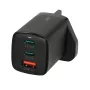 iBOX C-65 musta, yleislaturi GaN 65 W UK-pistokkeella