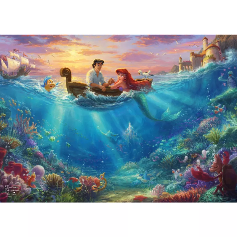 Thomas Kinkade Studios: Disney - Ariel nostalgisessa metallipurkissa, palapeli 500 palaa