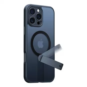 Torras Pstand Spin Case kotelo iPhone 16 Pro -puhelimelle (musta)