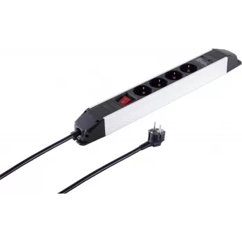 Jatkojohto ShiverPeaks S/CONN 4-pistorasiaa USB-liitännöillä, kompakti virtalista 4 pistorasialla ja integroidulla USB-lataustoiminnolla