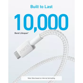 USB-A–USB-C-kaapeli Anker A81H5G21 — 0,9 m, valkoinen