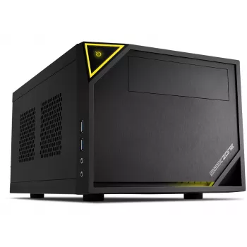 PC-kotelo Sharkoon SHARK ZONE C10 Mini-ITX musta, keltainen