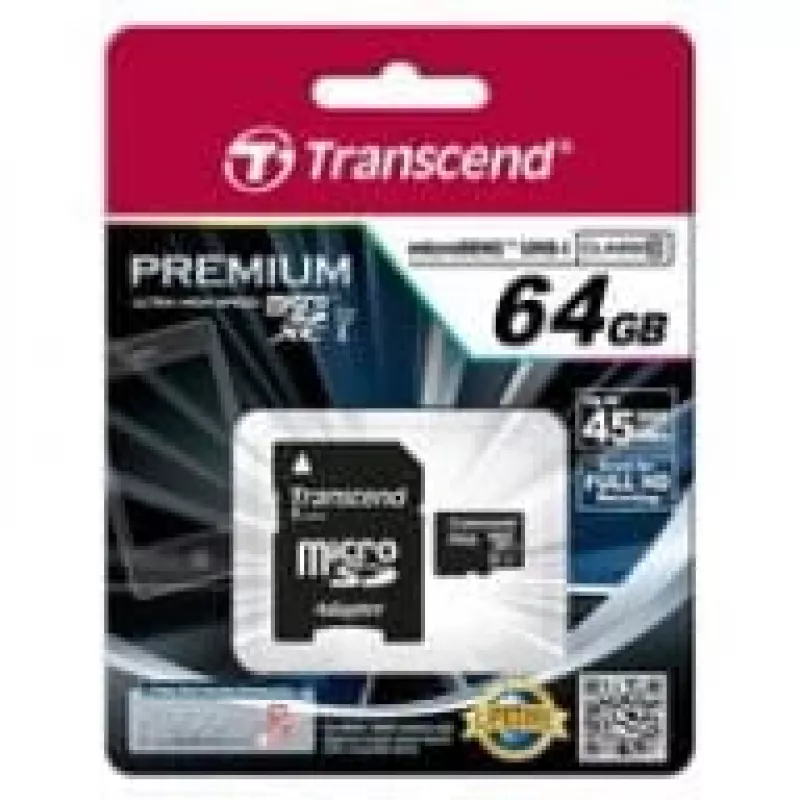 Flash-muisti Transcend 64 GB MicroSDXC UHS-I TS64GUSDU1