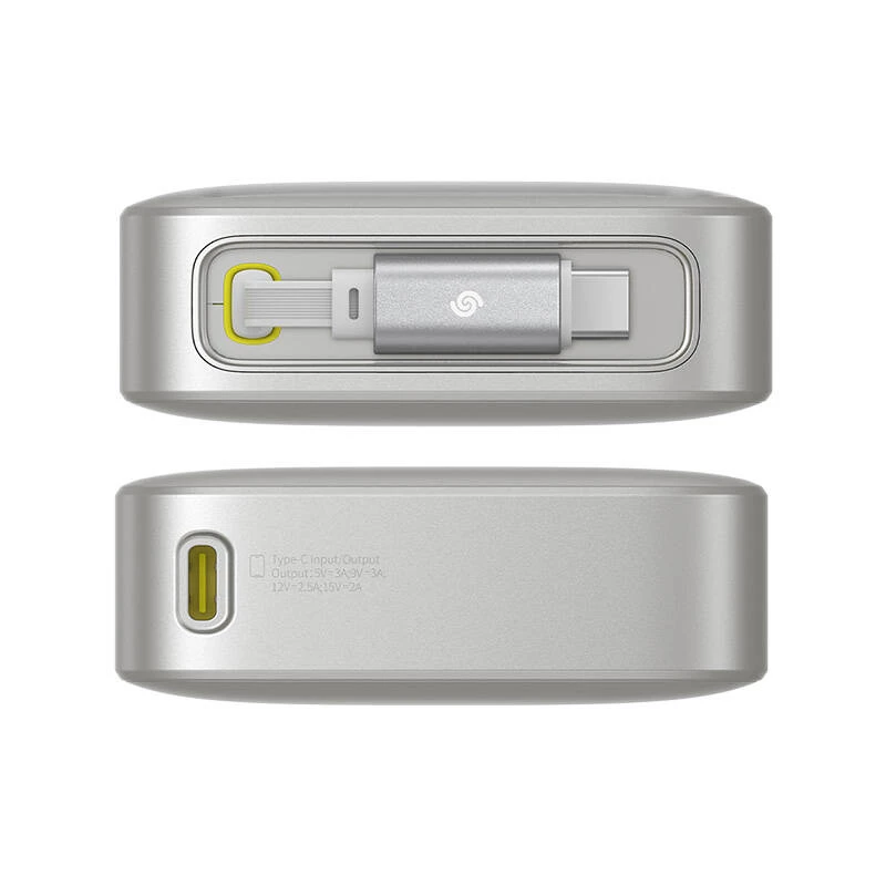 Powerbank Baseus OS Free2Pull 10000mAh 30W +kaapeli (harmaa)