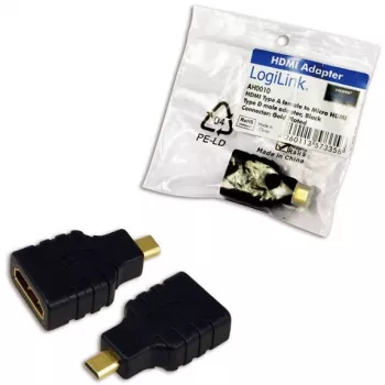 HDMI-sukupuolen vaihtaja HDMI D - HDMI A LogiLink AH0010 musta