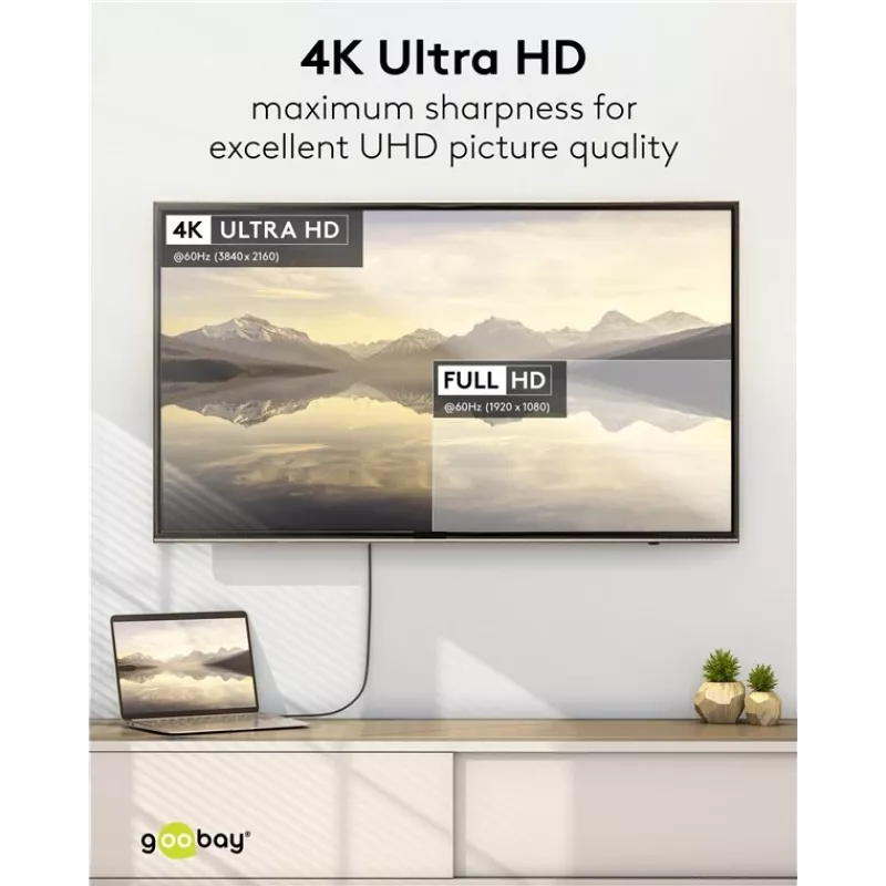 USB-C - DisplayPort -kaapeli GOOBAY 75704, 1 m, jopa 4K@60Hz