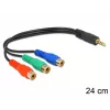 Audiokaapeli DeLOCK 62499 0,24 m 3,5 mm 3 x RCA musta