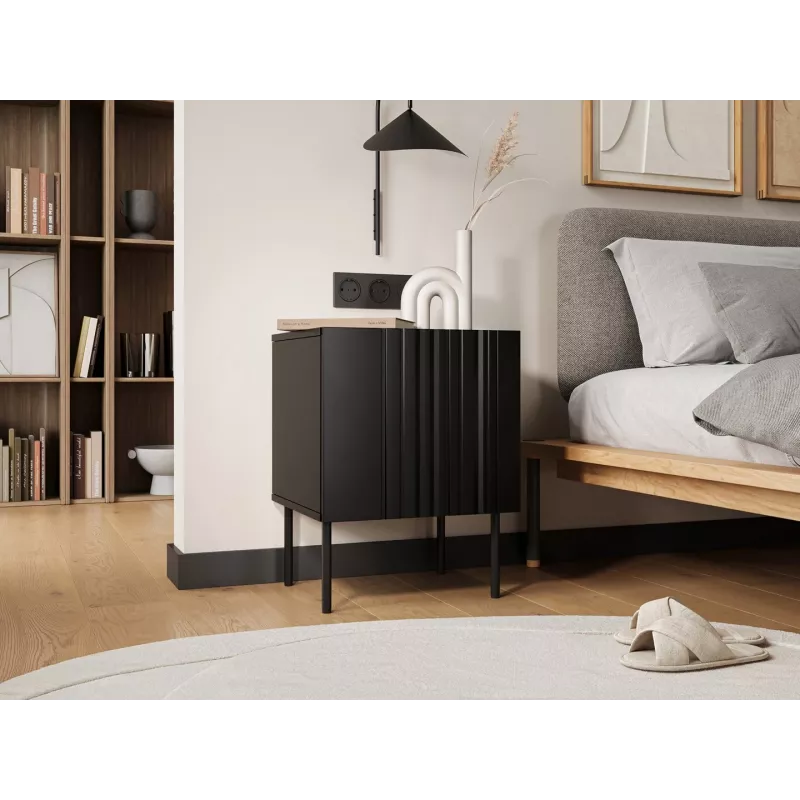 Yöpöytäsarja 2 kpl Cama Meble ISLA 44,5×40×59 cm musta matta MDF/lastulevy