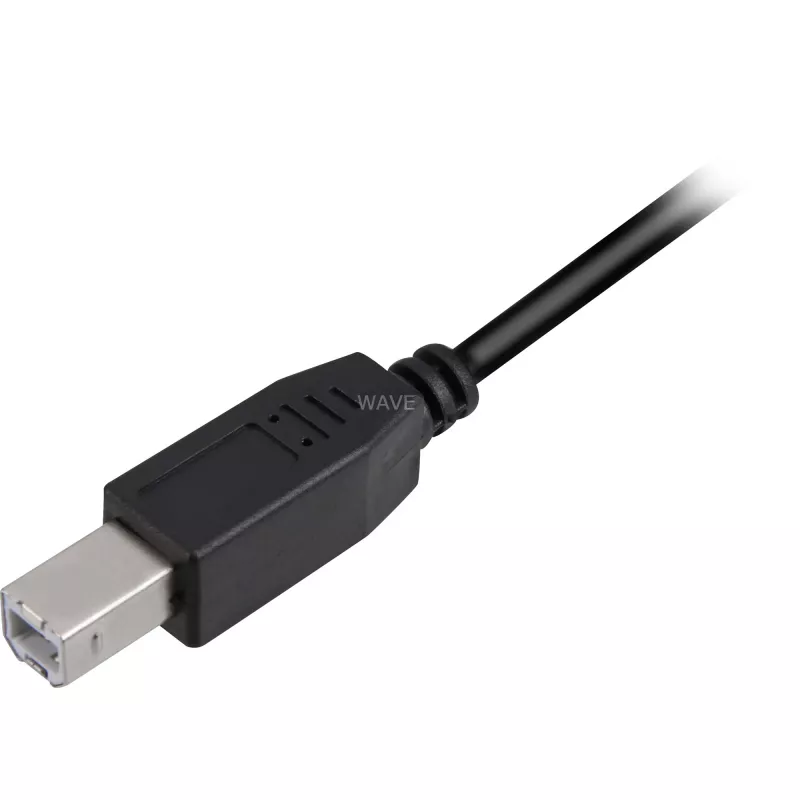 USB 2.0 kaapeli, USB-A uros > USB-B uros (musta, 3,0 metriä)