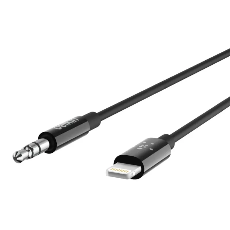 Belkin kaapeli Lightning – kuulokeliitäntä - Lightning uros – stereominiliitin uros - 91,4 cm - musta - Apple iPhone (Lig
