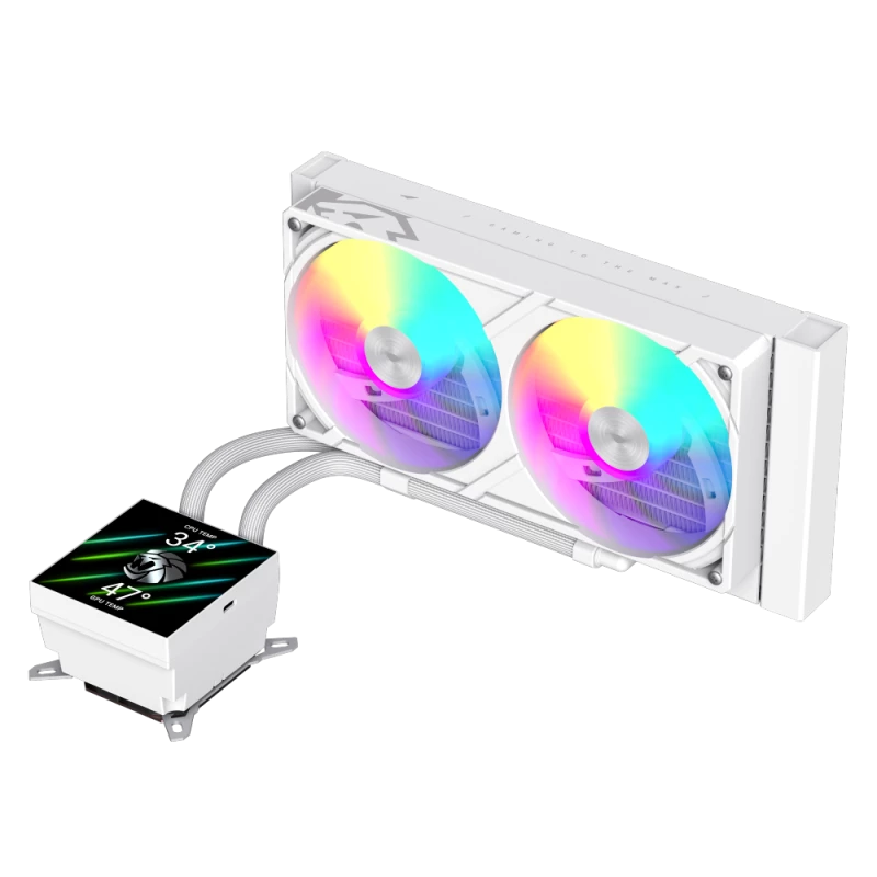 Gamemax CPU-nestekühler | GLACIER 240 LCD WH | Intel, AMD