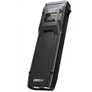 Käsivalaisin Nitecore EDC23 — kompakti USB-ladattava musta, IP54 vesi- ja pölysuojattu, kaksi LEDiä, sisäänrakennettu akku, 0,101 kg