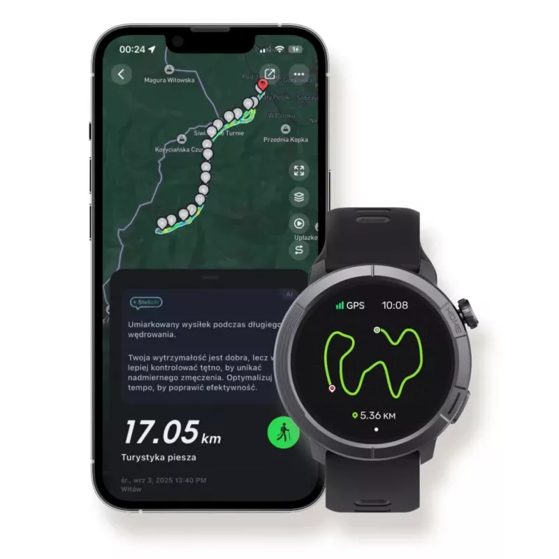 Stelio rannekello STSWA102BT Activ Pro GPS 46 mm musta titaanikuori